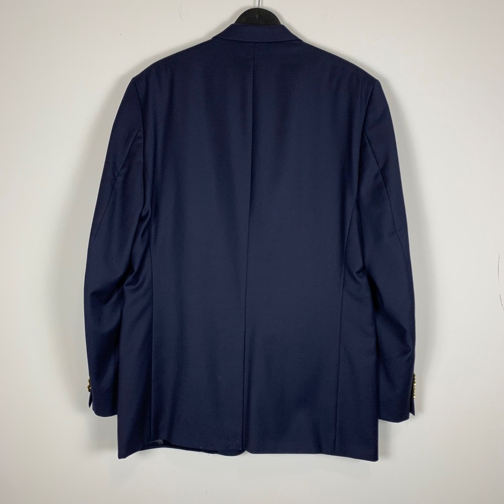 Lauren Ralph Lauren Blazer Mens 44L Navy Blue Gold Crest Button Wool Jacket - Picture 3 of 13